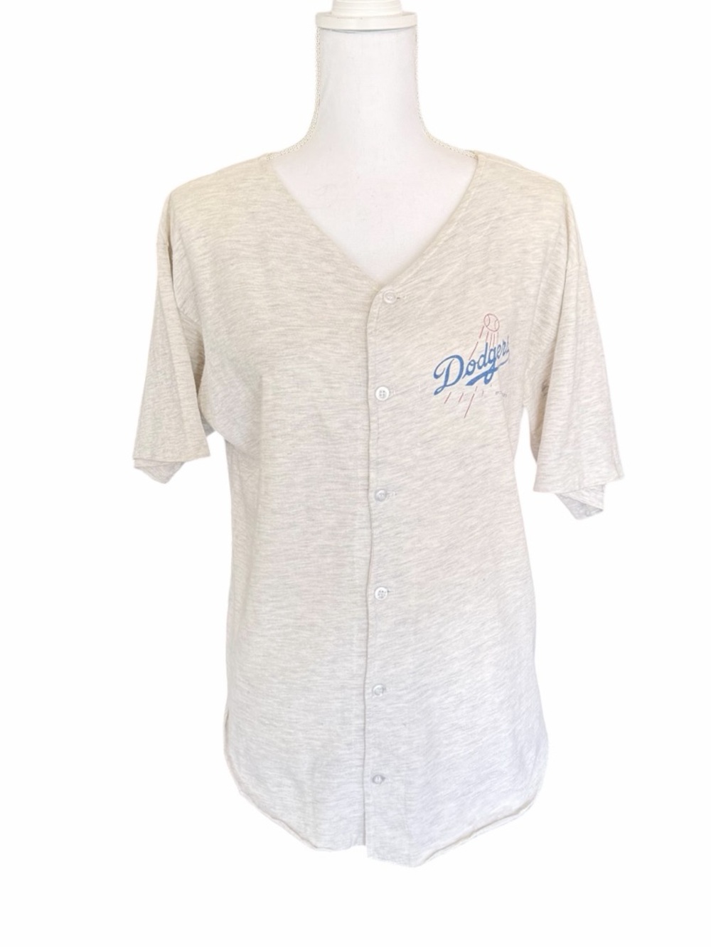 Vintage VitaSheen Los Angeles Dodgers Jersey Tee | Cream Button-Up | MLB